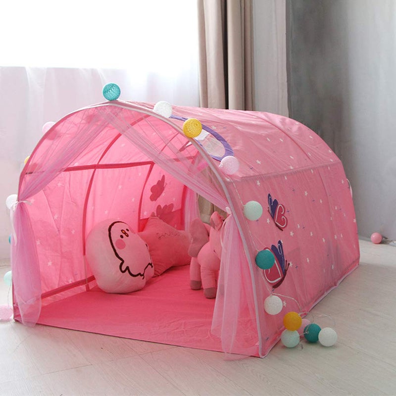 HI SUYI Children's Cabin Bed Tunnel Tent for 90-100cm in Width Loft Bed Bunk Tent,Fabric, Pink, Single - Image 1